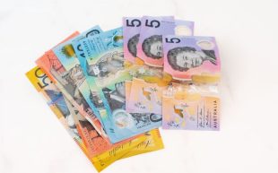 a pile of Australian money: $50, $20 and $10 notes