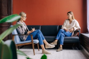 two women in a casual job meeting
