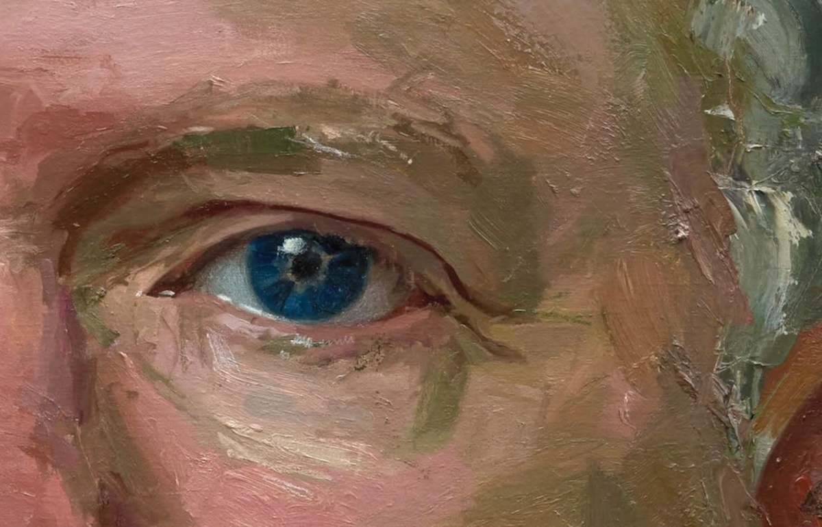 Detail from the cover of Twelve Paintings by Colin Davidson and Mark Carruthers. Image: Merrion Press.