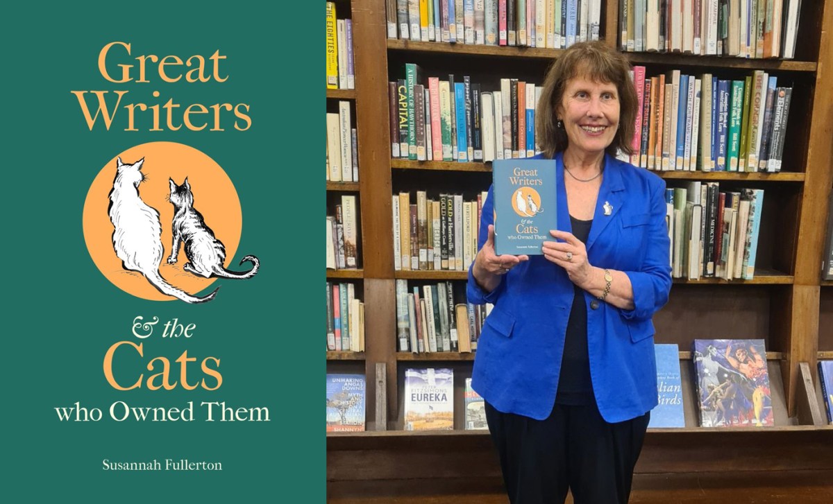 Susannah Fullerton, author of Great Writers & the Cats Who Owned Them. Image: Susannah Fullerton / Facebook.