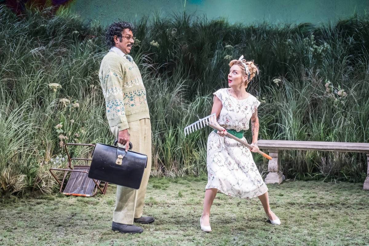 Romesh Ranganathan as Bill and Sheridan Smith as Susan in Woman in Mind. Photo: Marc Brenner.