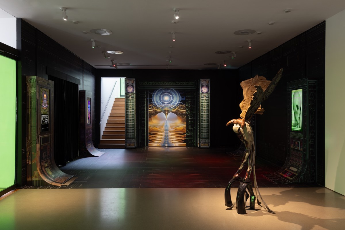 Installation view, Phantasmagoria: Folkloric Sculpture for the Digital Age, Henry Moore Institute. Photo: Rob Hill.