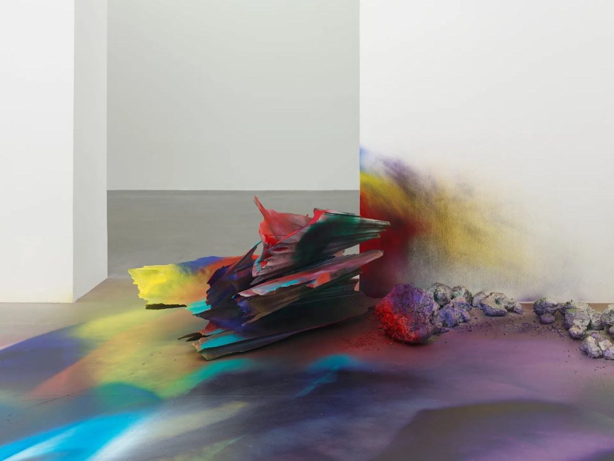 Installation view, Katharina Grosse: I Set Out, I Walked Fast, White Cube Bermondsey, London. Photo: Supplied.