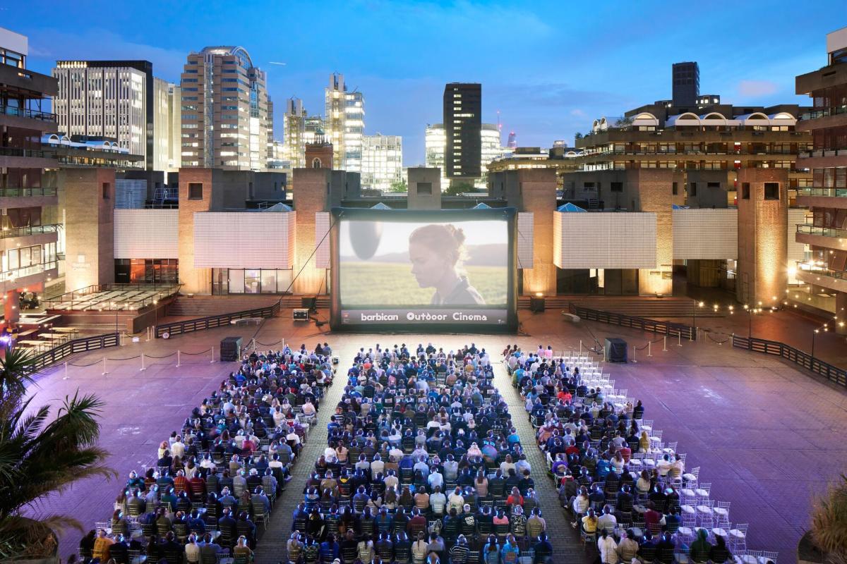 Outdoor Cinema. Photo: Dion Barrett. Film still: Arrival by Denis Villeneuve.
