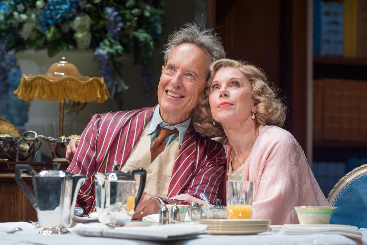 Richard E Grant and Christine Baranski in Hay Fever. Photo: Marc Brenner.