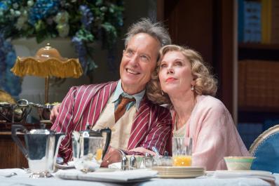 Richard E Grant and Christine Baranski in Hay Fever. Photo: Marc Brenner.