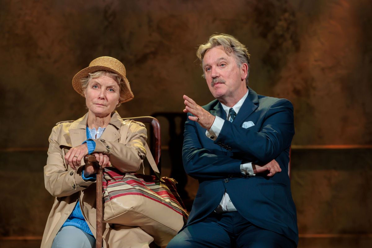 From left, Jenny Seagrove and Simon Shepherd in The Anastasia File. Photo: Simon Vail.