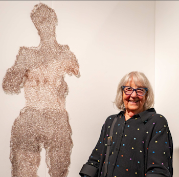 Yvonne Crossley with her work Octogenarian Dancer. Photo: Patrycja  Nowak.